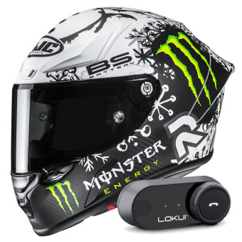Casque Integrale HJC RPHA 1 V2 Carbon Snow Diablo MC10SF + Kit Bluetooth Lokui K30 Casque Integrale HJC RPHA 1 V2 Carbon Snow Diablo MC10SF + Kit Bluetooth Lokui K30