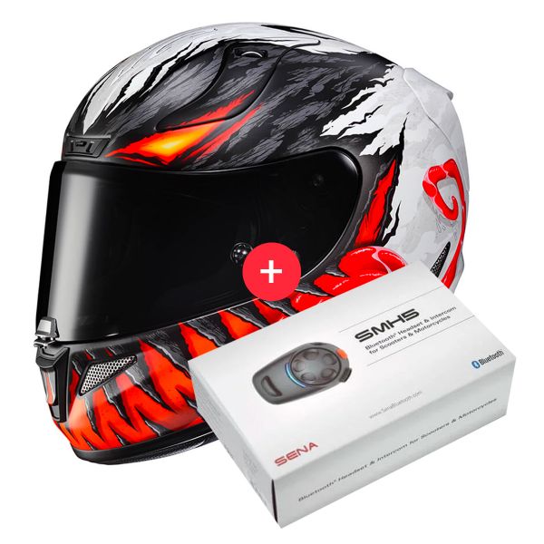 Integrale HJC RPHA 11 Anti Venom Marvel MC1SF + Kit Bluetooth SMH5