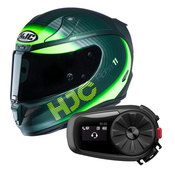 Integrale HJC RPHA 11 Bine MC4HSF + Kit Bluetooth Sena 5S Solo