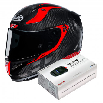 Integrale HJC RPHA 11 Carbon Bleer MC1 + Kit Bluetooth Sena 5S Solo