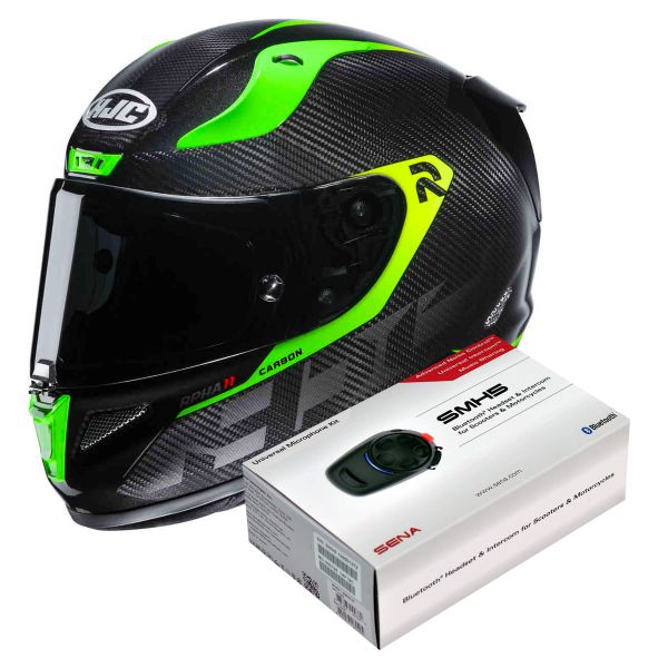 Integrale HJC RPHA 11 Carbon Bleer MC4H + Kit Bluetooth Sena SMH5