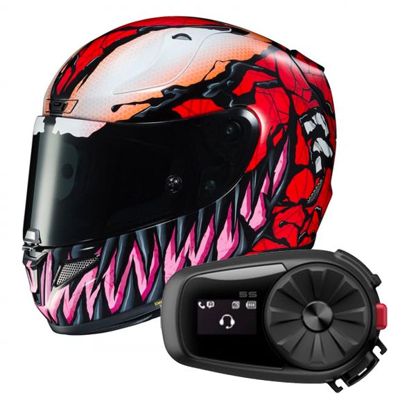 Pack Casco Moto + Kit Bluetooth : HJC RPHA 11 Carnage Marvel MC1 + Kit  Bluetooth 5S Solo | iCasque.it