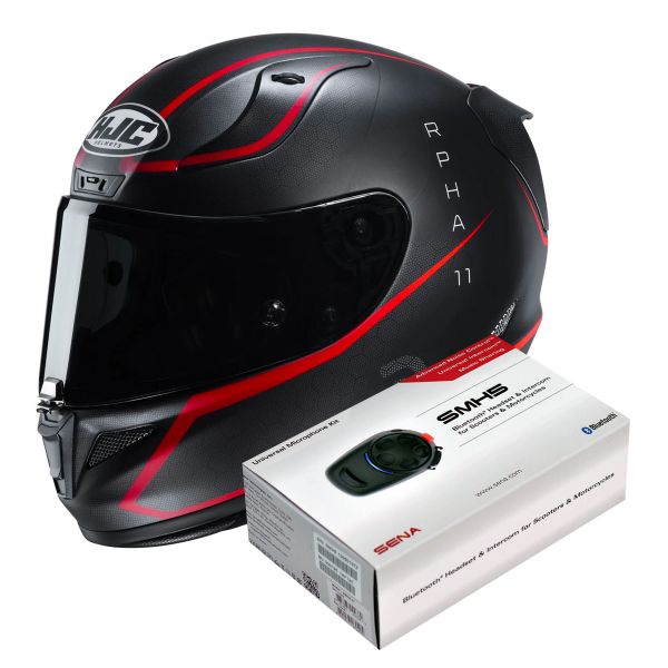 Integrale HJC RPHA 11 Jarban MC1SF + Kit Bluetooth Sena SMH5
