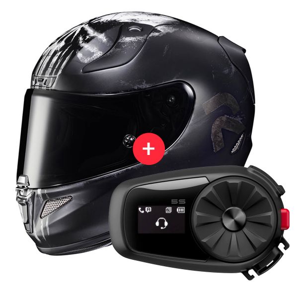 Integrale HJC RPHA 11 Punisher Marvel MC5SF + Kit Bluetooth 5S