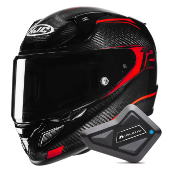 Integrale HJC RPHA 12 Carbon Keres MC1 + Kit Bluetooth BT Mini