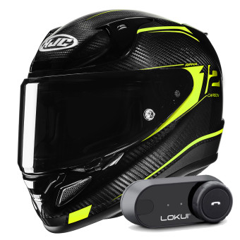 Integrale HJC RPHA 12 Carbon Keres MC3H + Kit Bluetooth Lokui K30