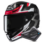 Casque Integrale HJC RPHA 12 Carbon Xentra MC1 + Kit Bluetooth BT Mini