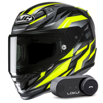 Casque Integrale HJC RPHA 12 Dravix MC3H + Kit Bluetooth Lokui K30 Casque Integrale HJC RPHA 12 Dravix MC3H + Kit Bluetooth Lokui K30