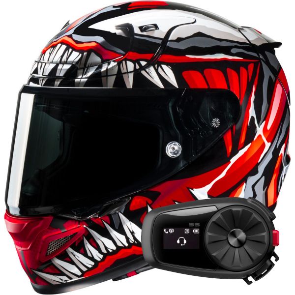 Integrale HJC RPHA 12 Maximized Venom Marvel + Kit Bluetooth 5S solo