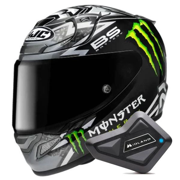 Integrale HJC RPHA 12 Quartararo Replica Black MC5 + Kit Bluetooth BT Mini