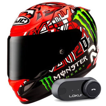 Casque Integrale HJC RPHA 12 Quartararo Replica II MC1 + Kit Bluetooth Lokui K30 Casque Integrale HJC RPHA 12 Quartararo Replica II MC1 + Kit Bluetooth Lokui K30
