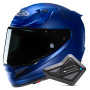 Casque Integrale HJC RPHA 12 Semi Flat Metalic Blue + Kit Bluetooth BT Mini