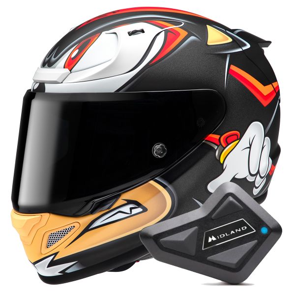 Integrale HJC RPHA 12 Shadow The Hedgehog MC1SF + Kit Bluetooth BT Mini