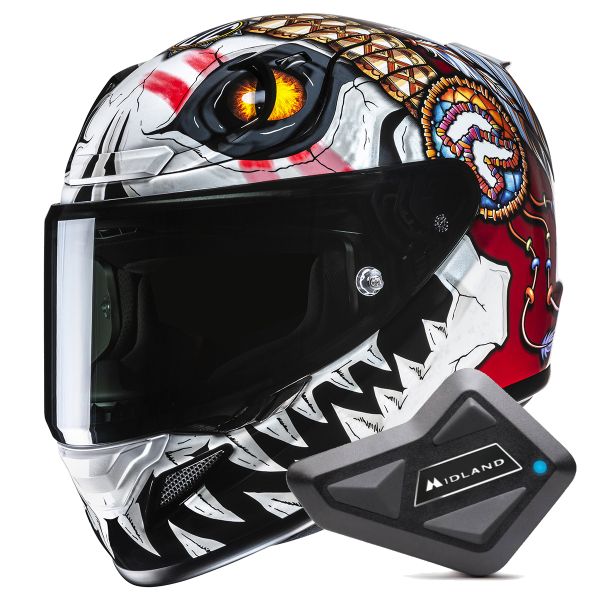 Integrale HJC RPHA 12 Skully MC1 + Kit Bluetooth BT Mini
