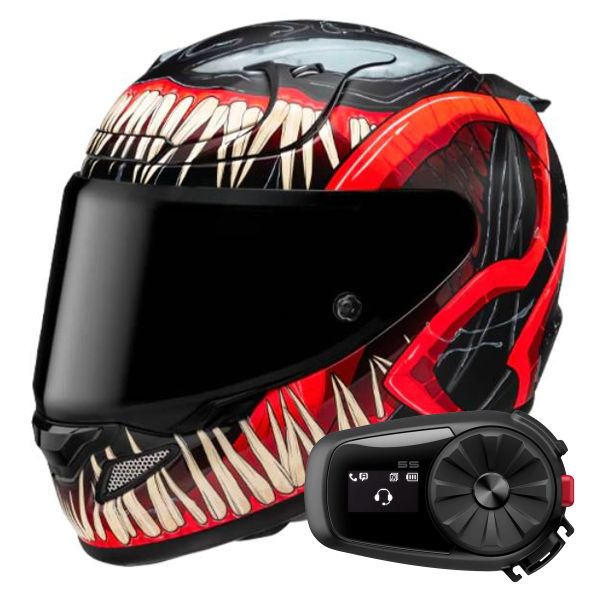 Integrale HJC RPHA 12 Venom 3 Marvel + Kit Bluetooth 5S Solo Integrale HJC RPHA 12 Venom 3 Marvel + Kit Bluetooth 5S Solo