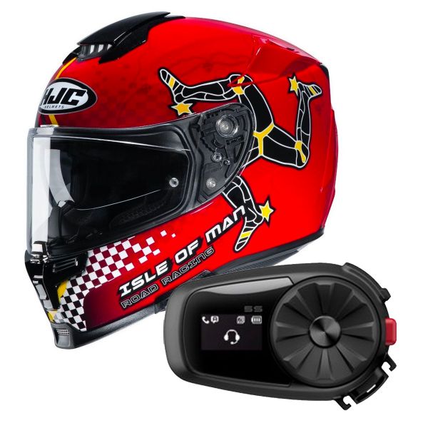 Integrale HJC RPHA 70 Isle Of Man MC1 + Kit Bluetooth Sena 5S Solo