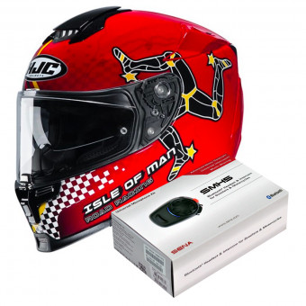 Integrale HJC RPHA 70 Isle Of Man MC1 + Kit Bluetooth Sena SMH5