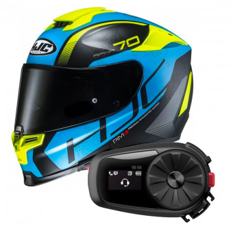 Integrale HJC RPHA 70 Vias MC2SF + Kit Bluetooth Sena 5S Solo