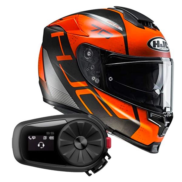 Integrale HJC RPHA 70 Vias MC7SF + Kit Bluetooth Sena 5S Solo