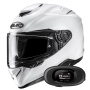 Casque Integrale HJC RPHA 72 Pearl White + Kit bluetooth 5R Lite Solo