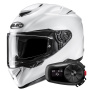 Casque Integrale HJC RPHA 72 Pearl White + Kit Bluetooth 5S Solo
