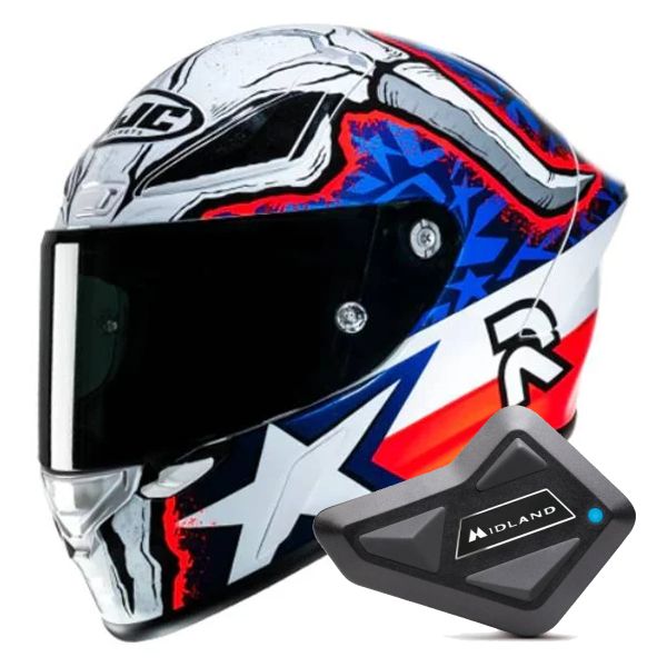 Integrale HJC RPHA1 Garrett Gerloff Replica + Kit Bluetooth BT Mini