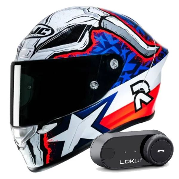 Integrale HJC RPHA1 Garrett Gerloff Replica + Kit Bluetooth Lokui K30