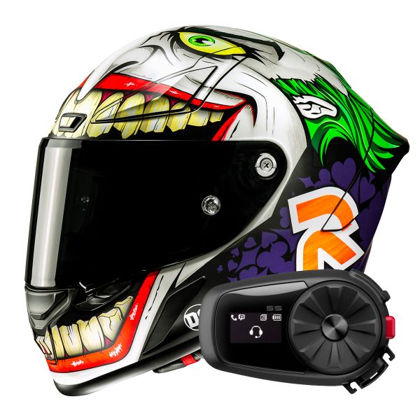 Integrale HJC RPHA1 Joker Dc Comics MC48SF + Kit Bluetooth 5S Solo
