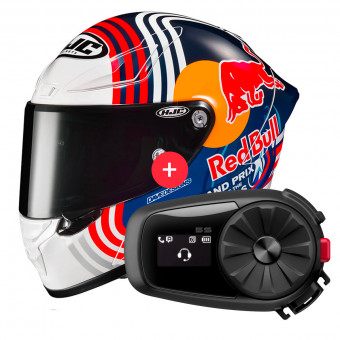 Integrale HJC RPHA1 Red Bull Austin GP MC21 + Kit Bluetooth 5S