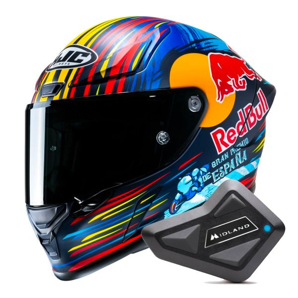 Integrale HJC RPHA1 Red Bull Jerez GP + Kit Bluetooth BT Mini