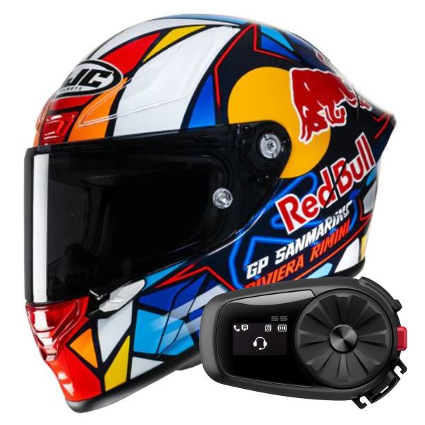 Integrale HJC RPHA1 Red Bull Misano GP MC21 + Kit Bluetooth 5S Solo