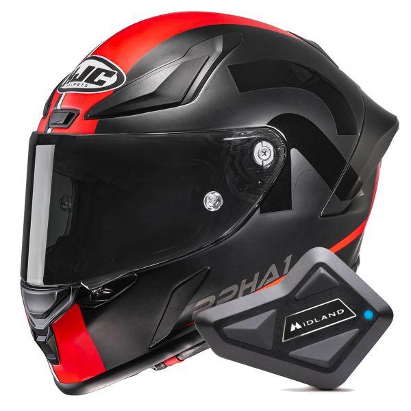 Integrale HJC RPHA1 Senin MC1SF + Kit Bluetooth BT Mini