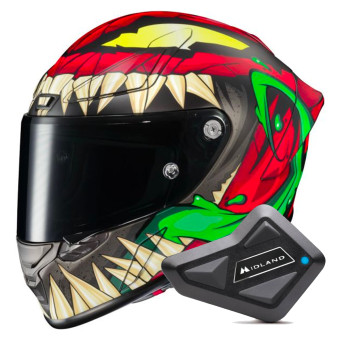 Integrale HJC RPHA1 Toxin Marvel + Kit Bluetooth BT Mini