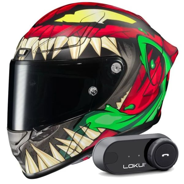 Integrale HJC RPHA1 Toxin Marvel + Kit Bluetooth Lokui K30