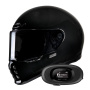 Casque Integrale HJC V10 Black + Kit bluetooth 5R Lite Solo