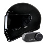 Casque Integrale HJC V10 Black + Kit Bluetooth Lokui K30