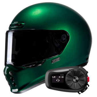Integrale HJC V10 Deep Green + Kit Bluetooth 5S Solo