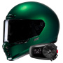 Casque Integrale HJC V10 Deep Green + Kit Bluetooth 5S Solo