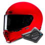Casque Integrale HJC V10 Deep Red + Kit Bluetooth BT Mini