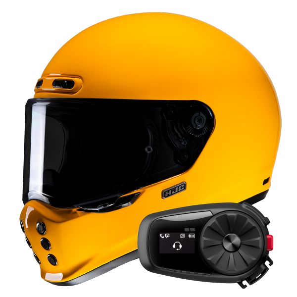 Integrale HJC V10 Deep Yellow + Kit Bluetooth 5S Solo Integrale HJC V10 Deep Yellow + Kit Bluetooth 5S Solo