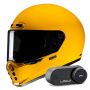 Casque Integrale HJC V10 Deep Yellow + Kit Bluetooth Lokui K30
