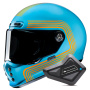 Casque Integrale HJC V10 Foni MC27 + Kit Bluetooth BT Mini