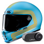 Casque Integrale HJC V10 Foni MC27 + Kit Bluetooth Lokui K30