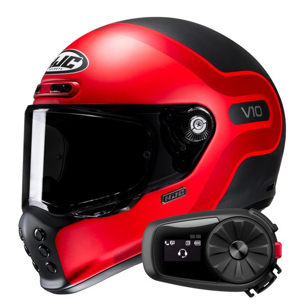 Integrale HJC V10 Grape MC1SF + Kit Bluetooth 5S Solo