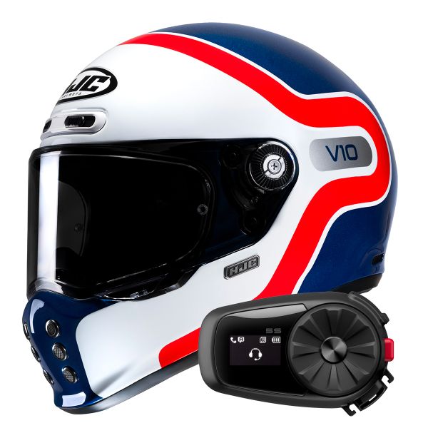 Integrale HJC V10 Grape MC21 + Kit Bluetooth 5S Solo