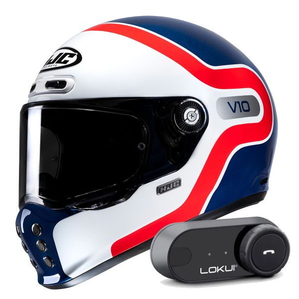 Integrale HJC V10 Grape MC21 + Kit Bluetooth Lokui K30