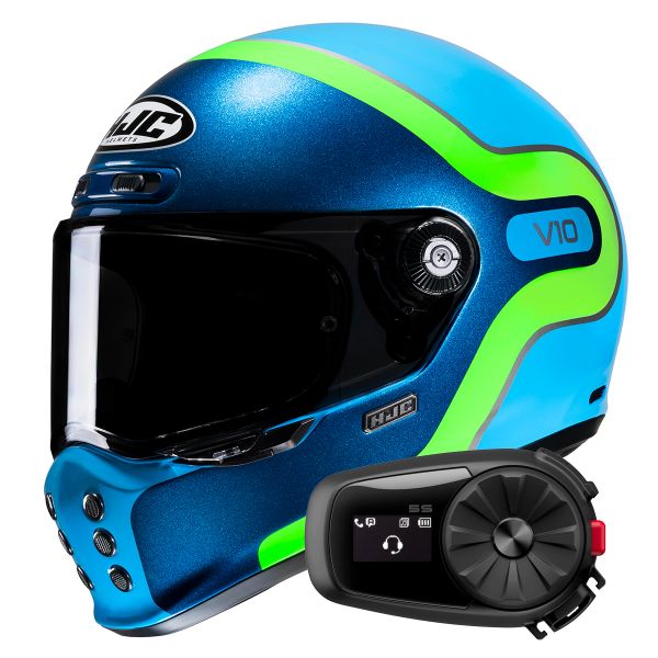 Integrale HJC V10 Grape MC24 + Kit Bluetooth 5S Solo
