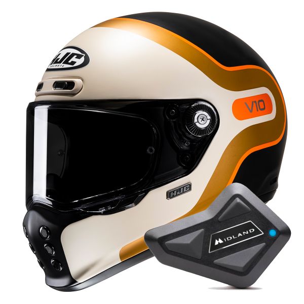 Integrale HJC V10 Grape MC7SF + Kit Bluetooth BT Mini