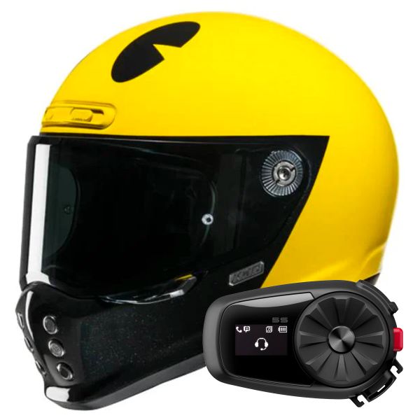 Integrale HJC V10 Pacman MC3 + Kit Bluetooth 5S Solo