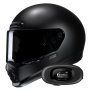 Casque Integrale HJC V10 Semi Flat Black+ Kit bluetooth 5R Lite Solo